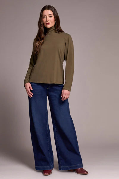 Tribal Long-Sleeve Turtle Neck Top