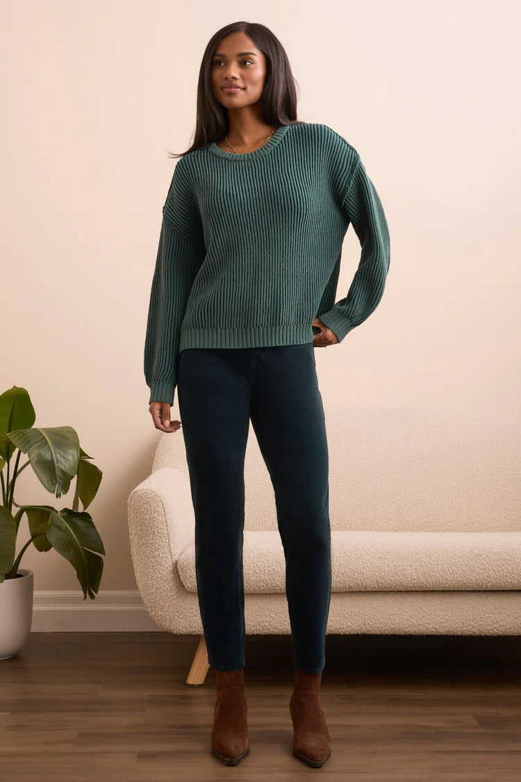 Tribal Plaited Chenille Crew Neck Ribbed Sweater