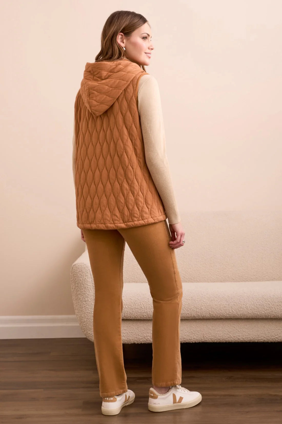 Tribal Quilted Cotton Long Hooded Vest