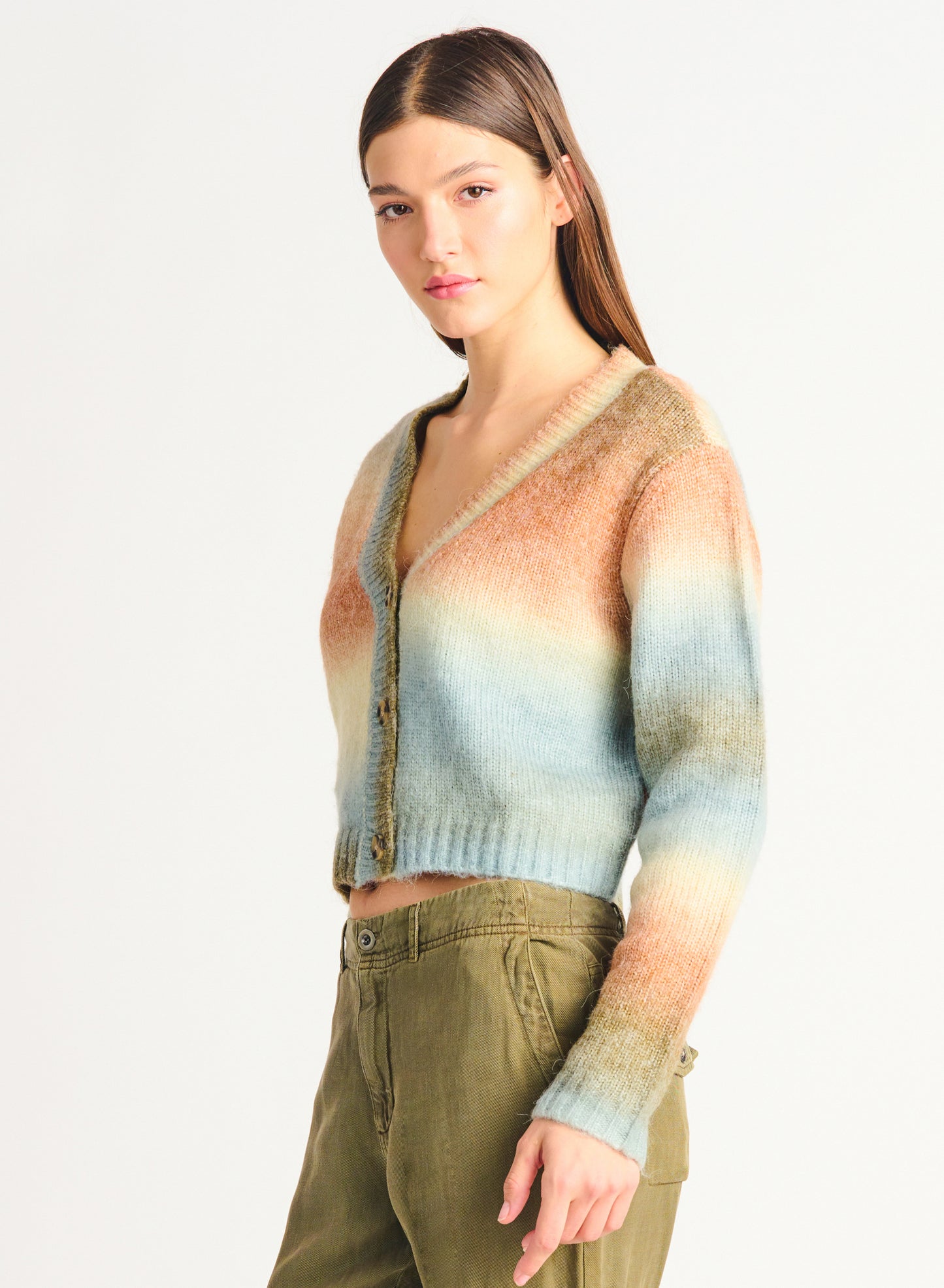 Dex Button Front Gradient Cardigan