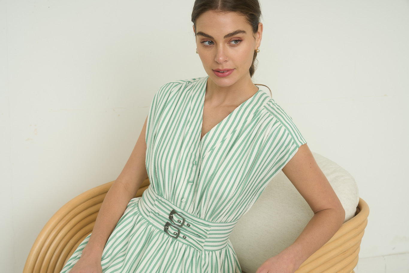Zoe And Claire Stripe Fit & Flare Midi Dress