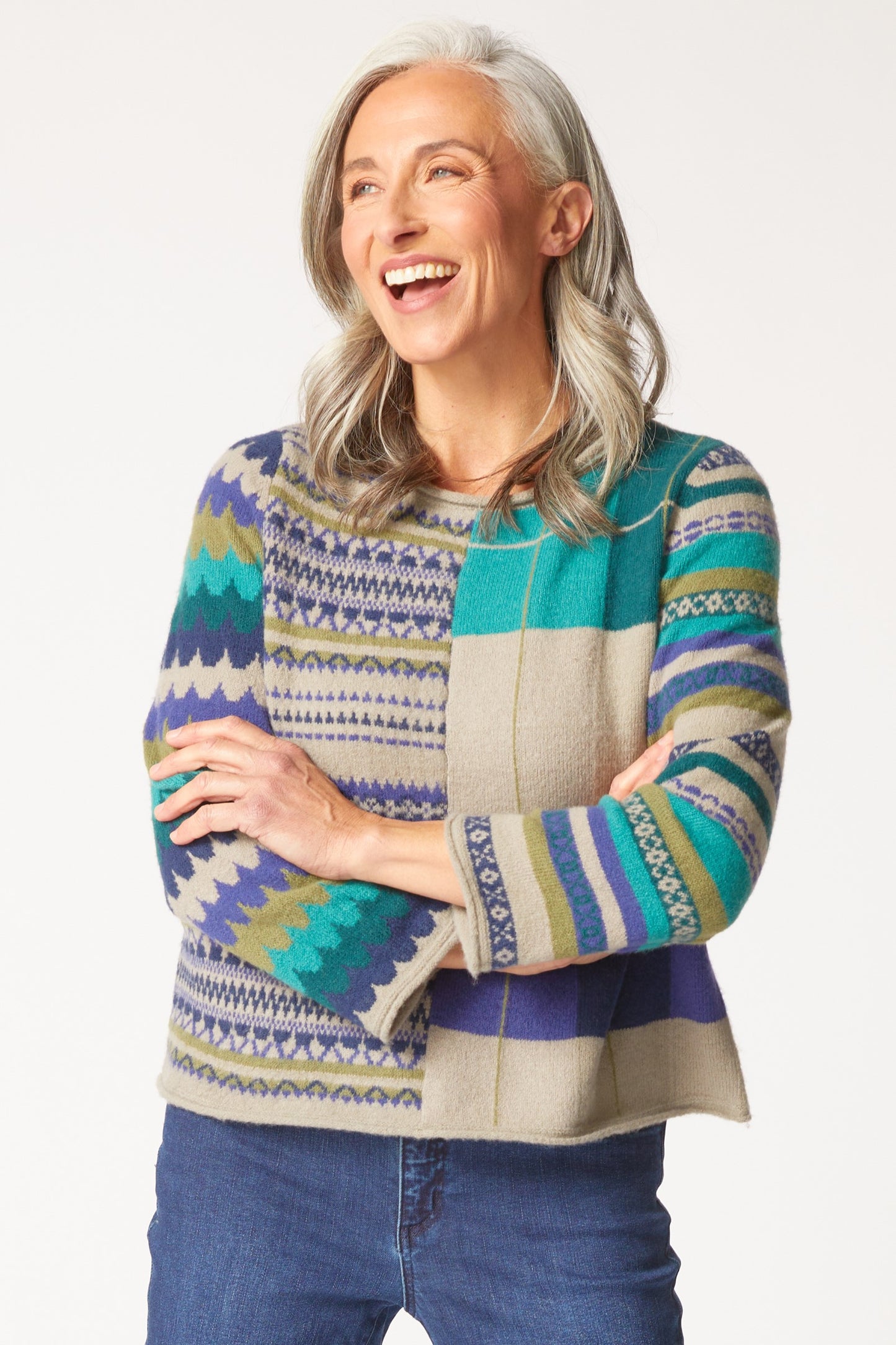 Habitat Winter Whimsy Mixed Pattern Pullover