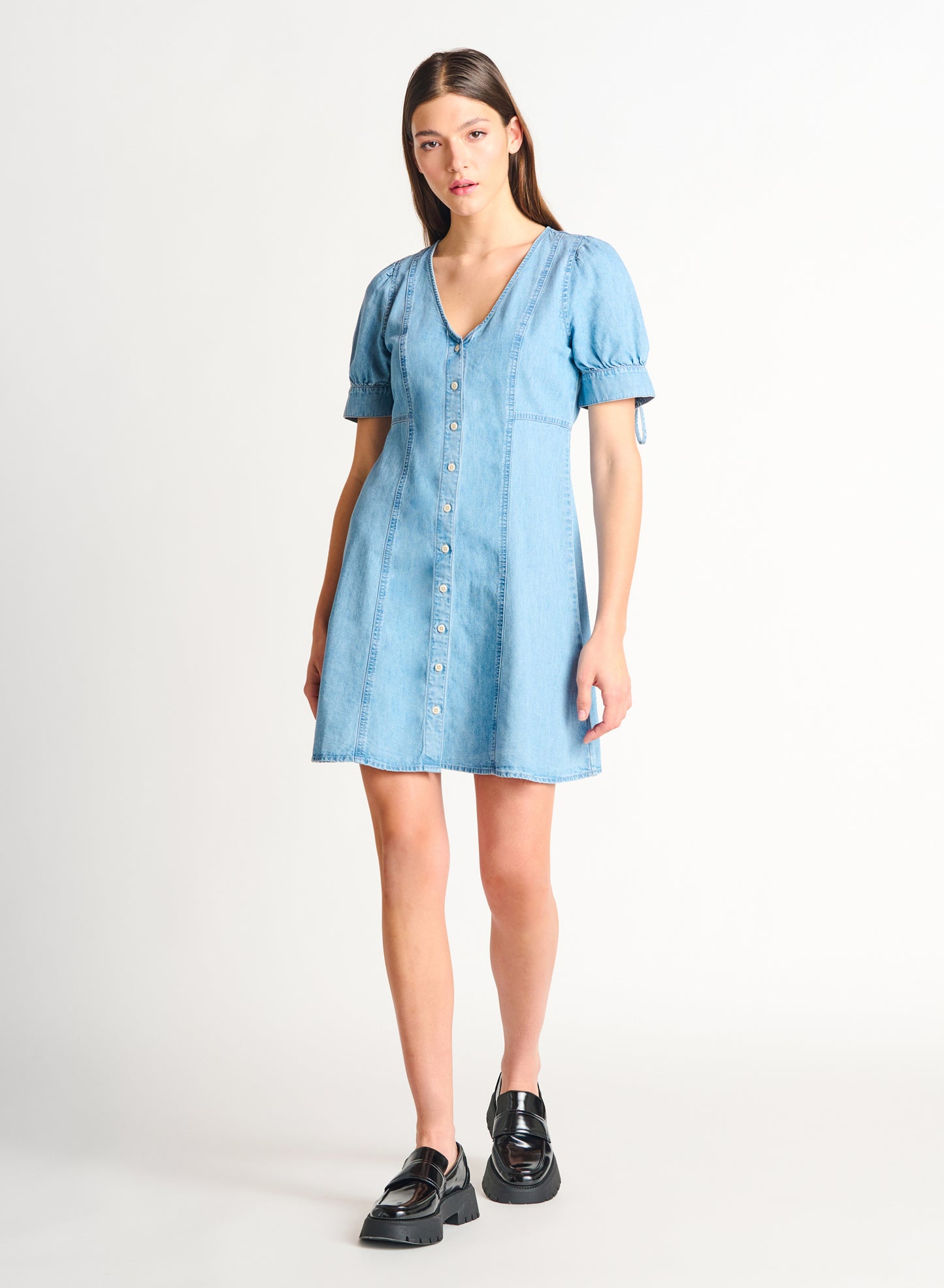 Dex Button Front Midi Dress