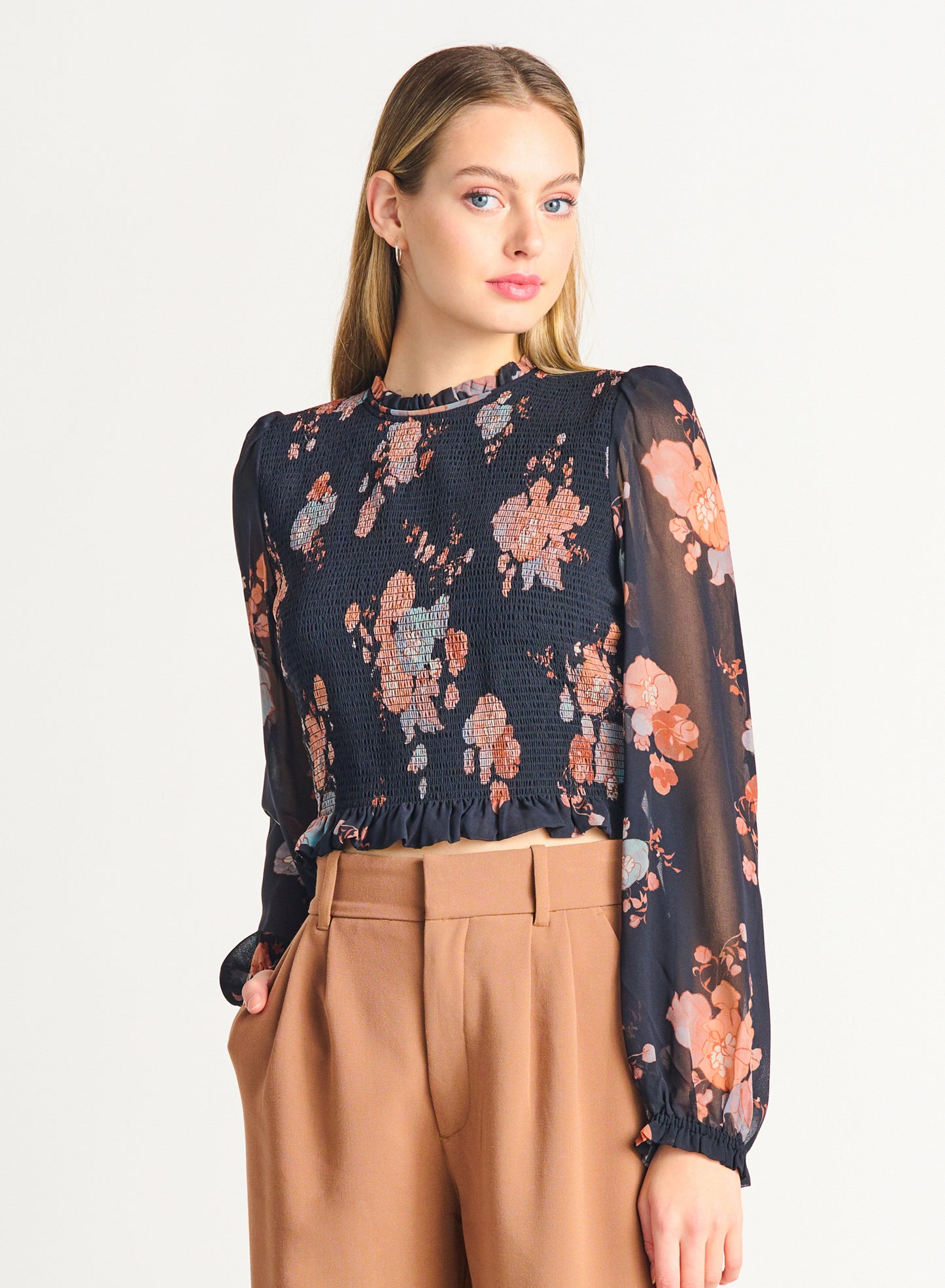 Dex Smocked Bodice Woven Top