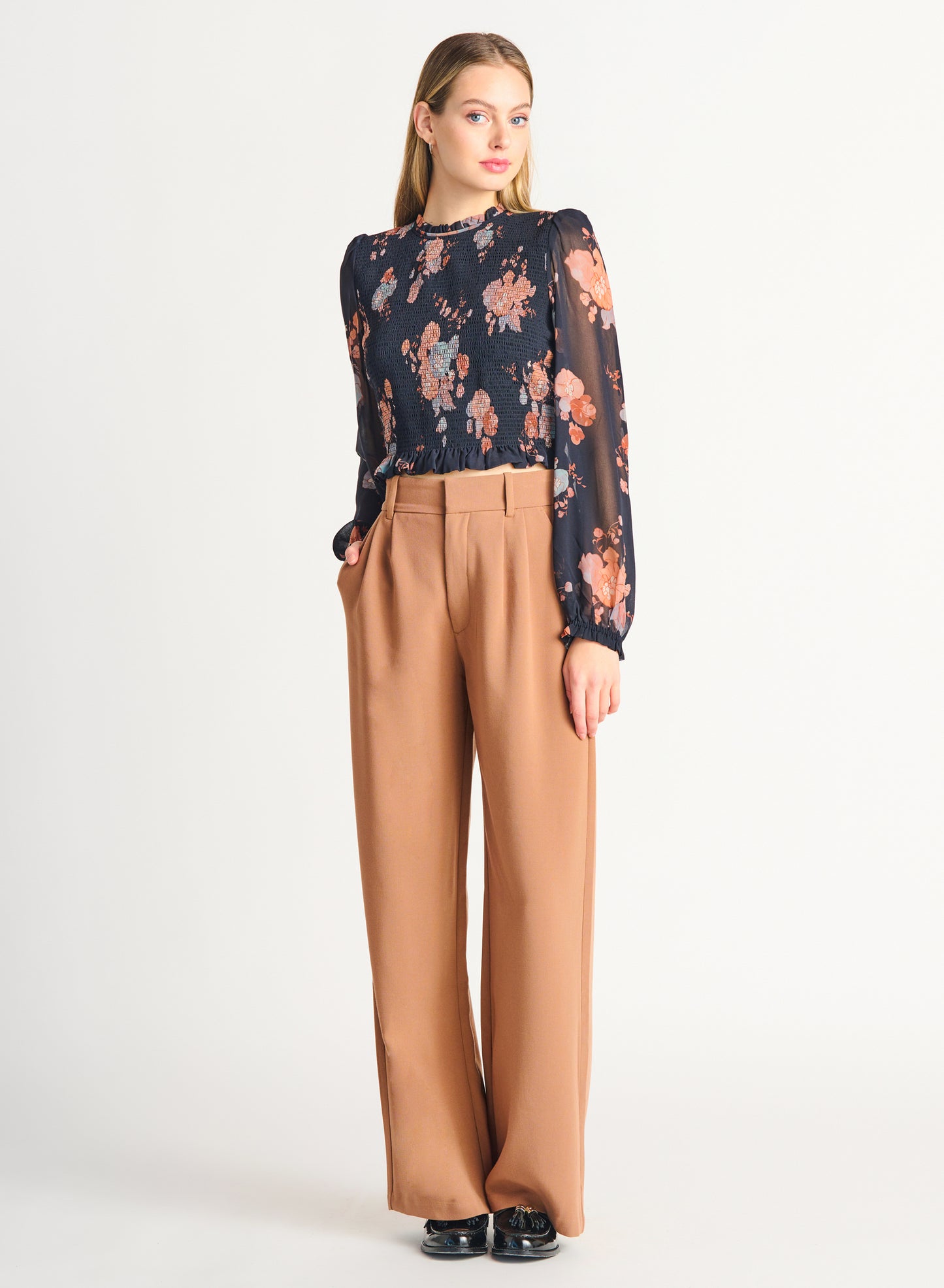 Dex Smocked Bodice Woven Top