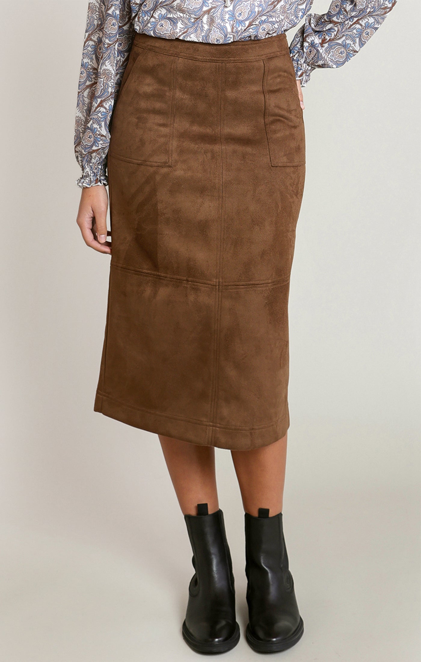 Dex Suede Midi Skirt