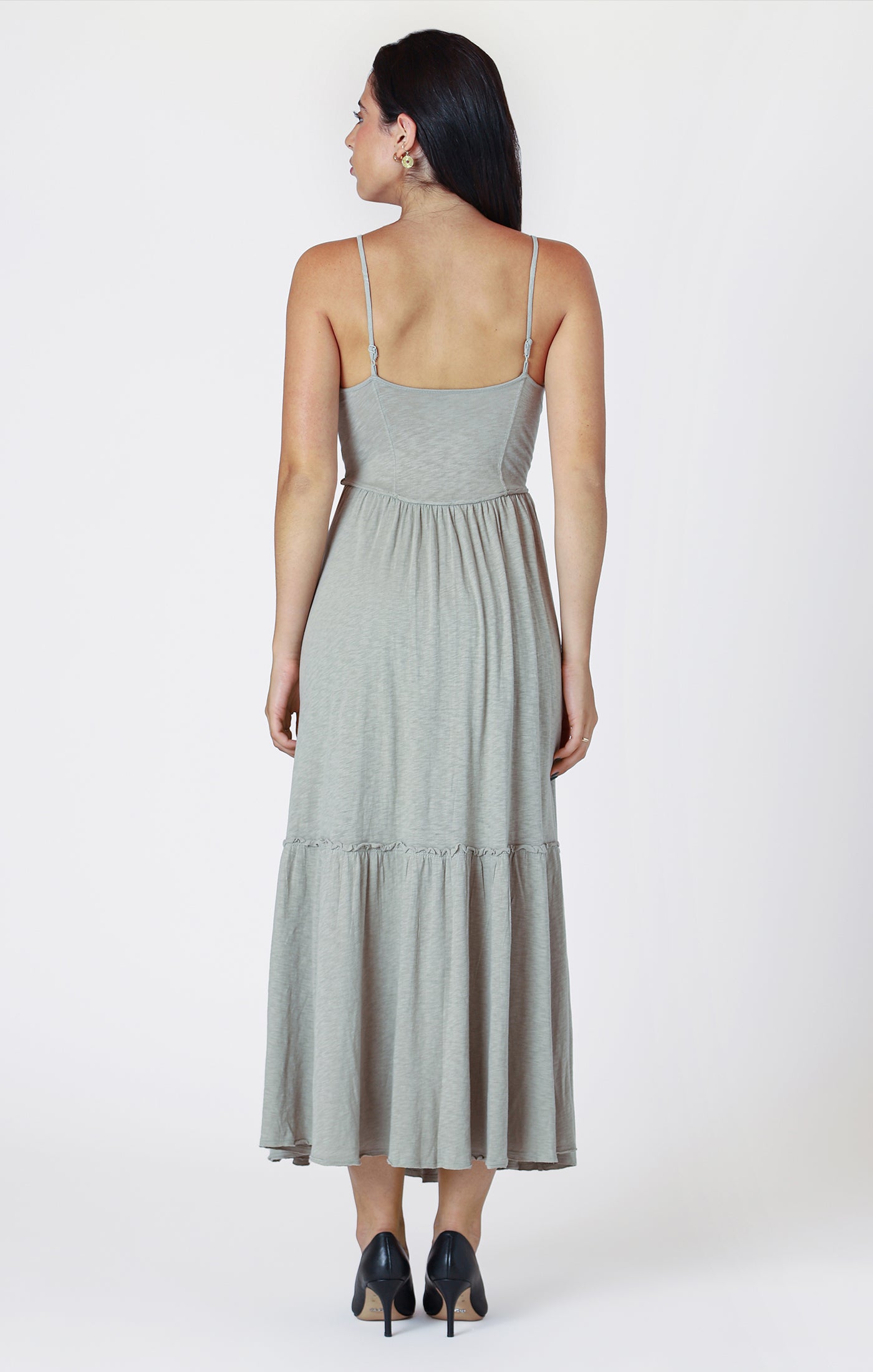 Room 34 Raw Edge Tiered Maxi Dress