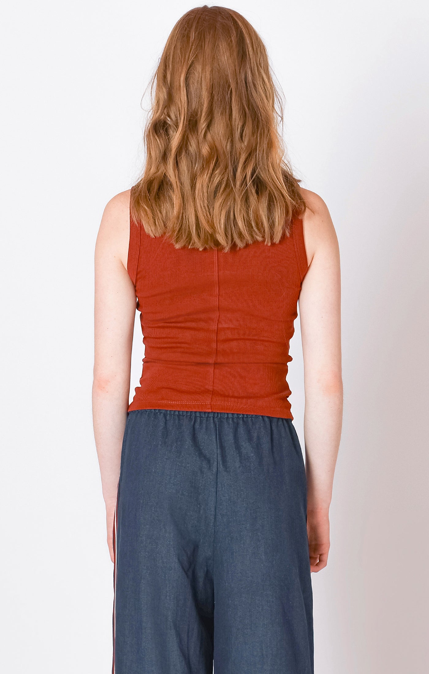 Dex Ribbed Tank Burnt Orange