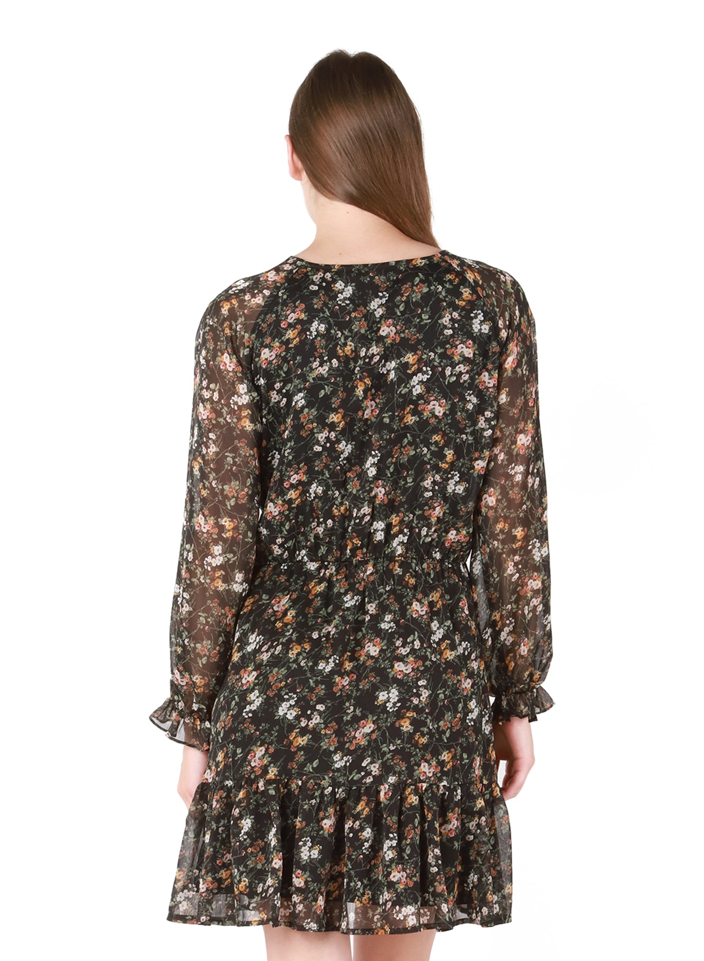 Dex Tiered Floral Wrap Dress