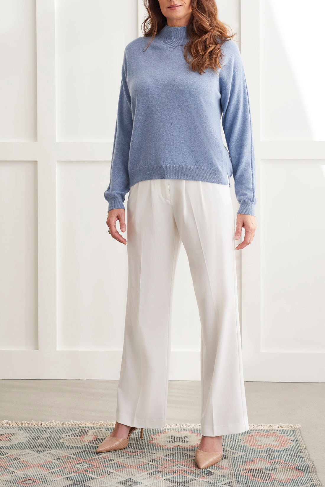 Tribal Cashmere Funnel Neck Sweater