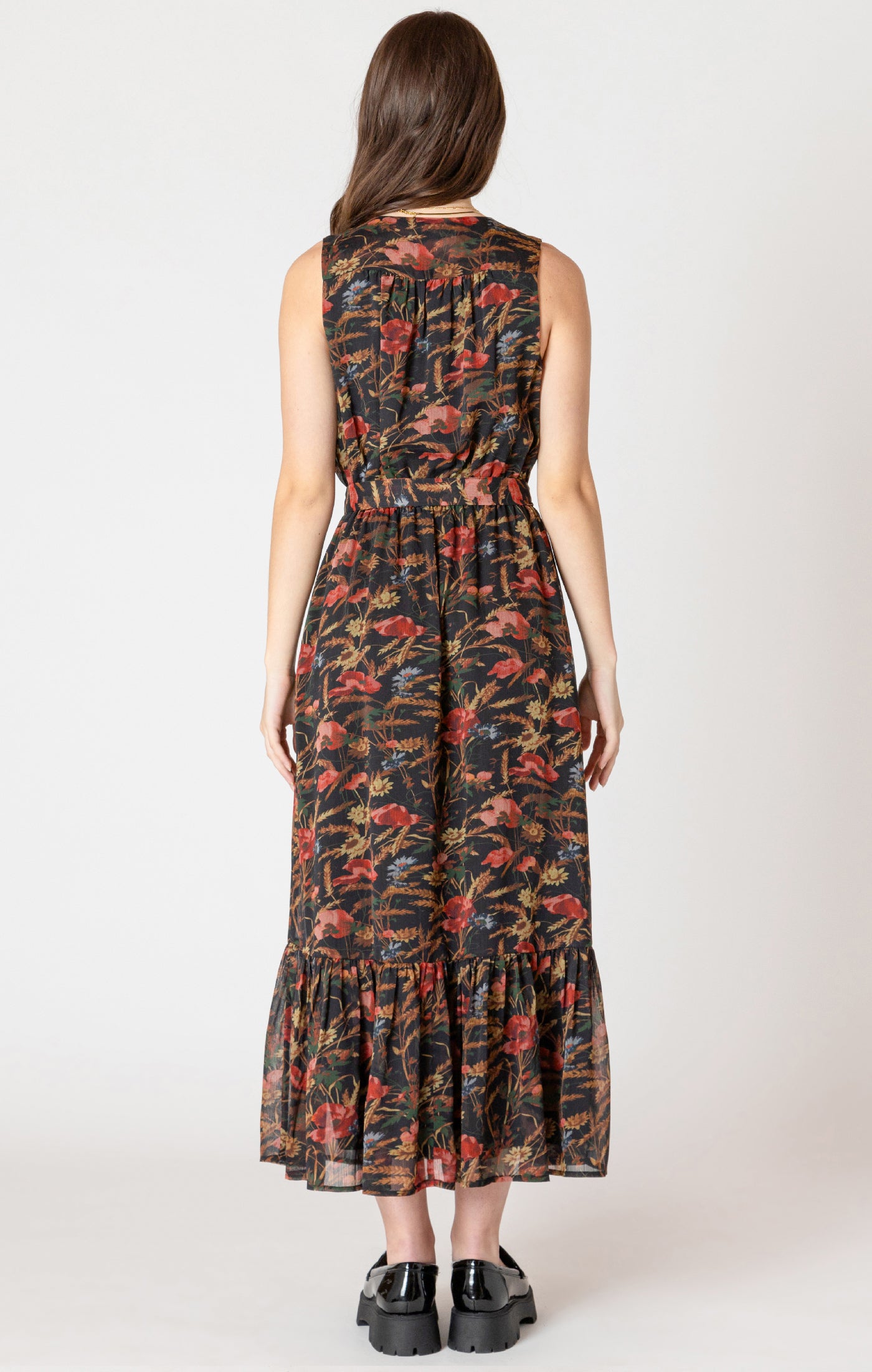 Black Tape Wrap Maxi Dress