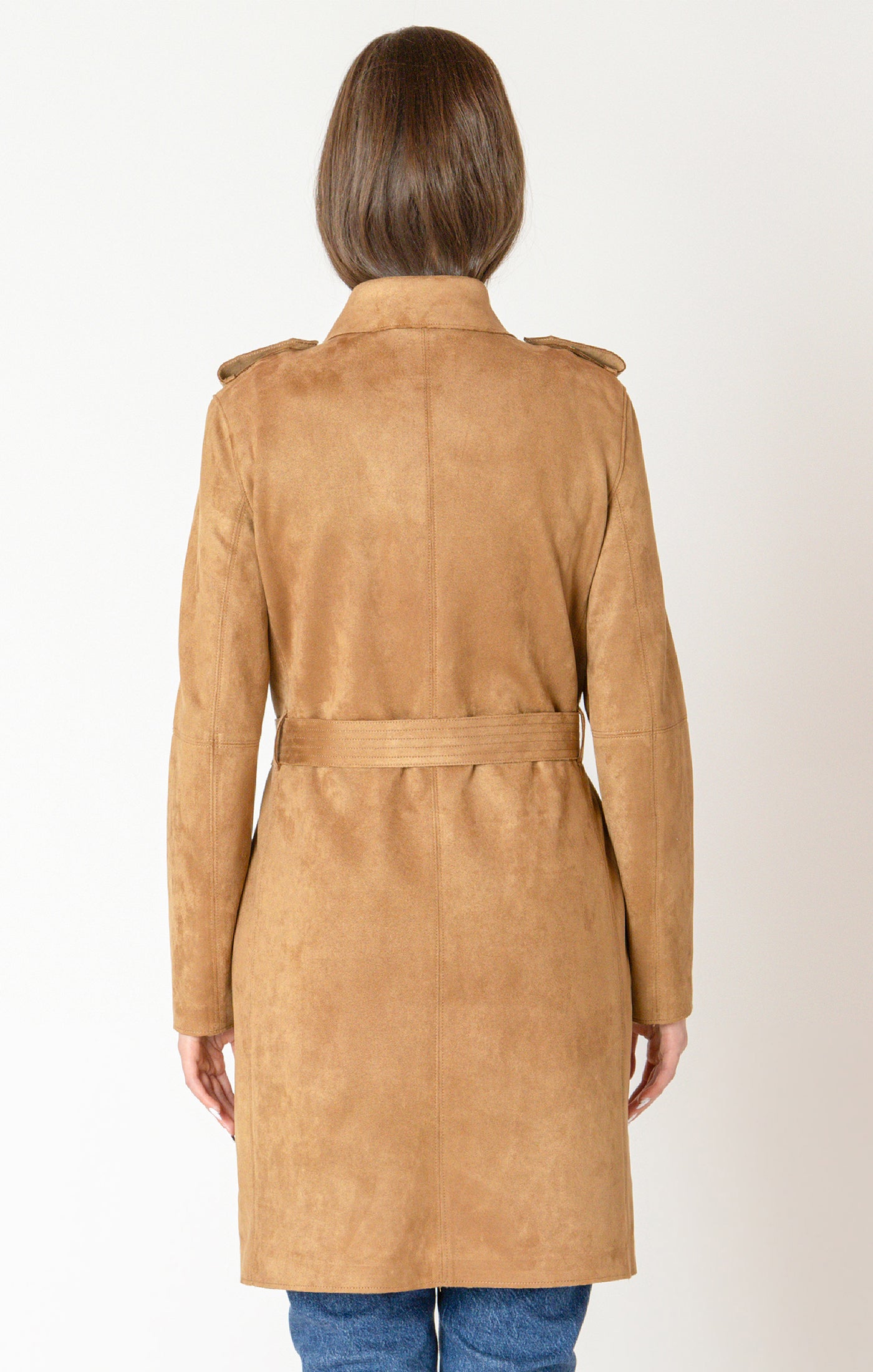 Black Tape Belted Trench Coat