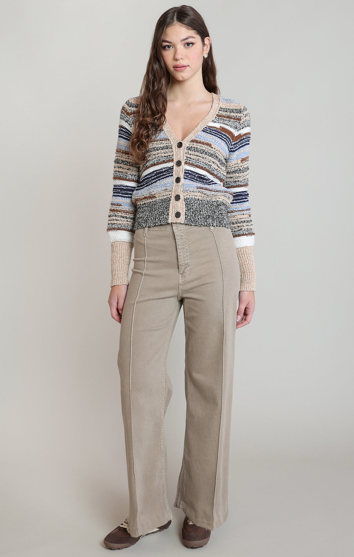 Dex Melange Striped Cardigan