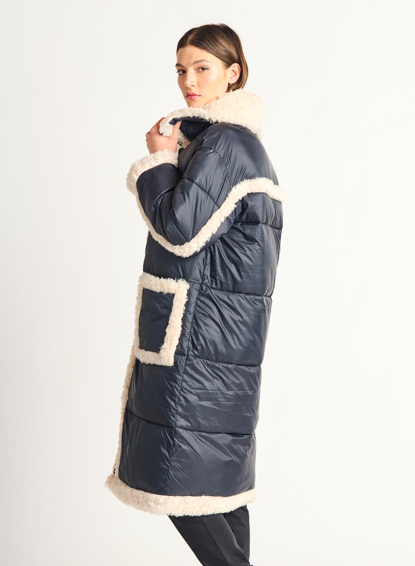 Dex Sherpa Detail Puffer Coat