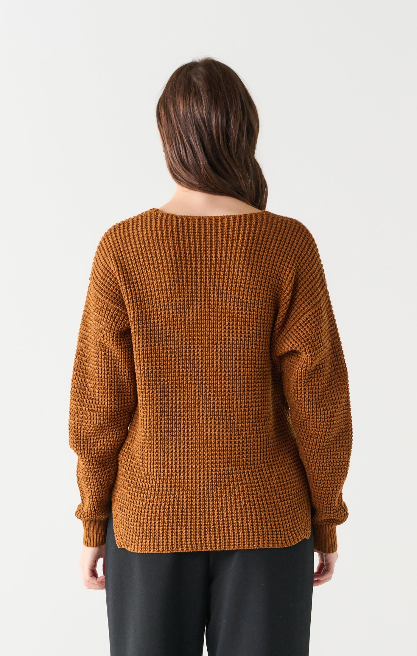 Black Tape Textured Stitch Bevelled Hem Sweater