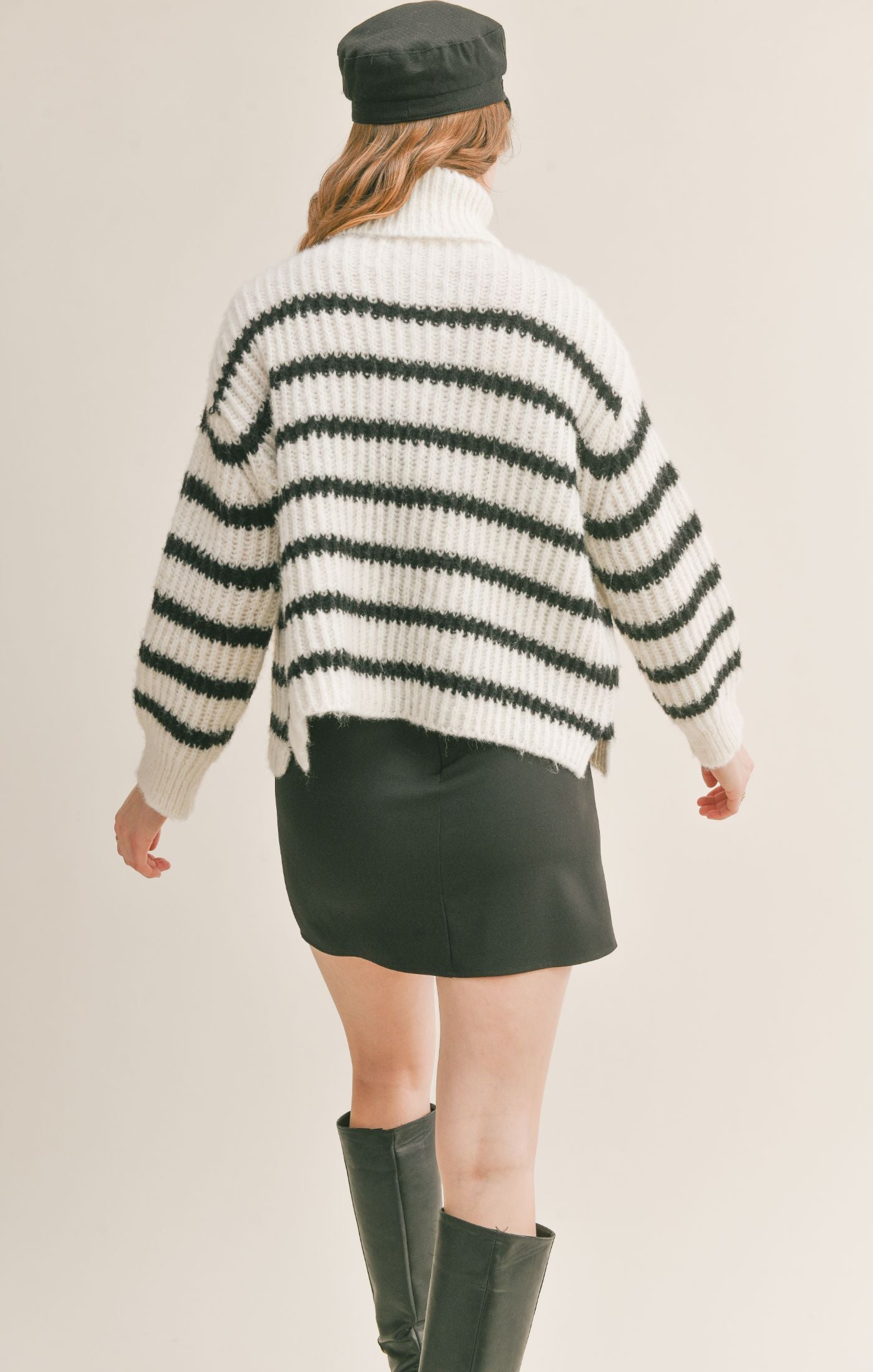 Sadie & Sage Turtle Neck Striped Sweater