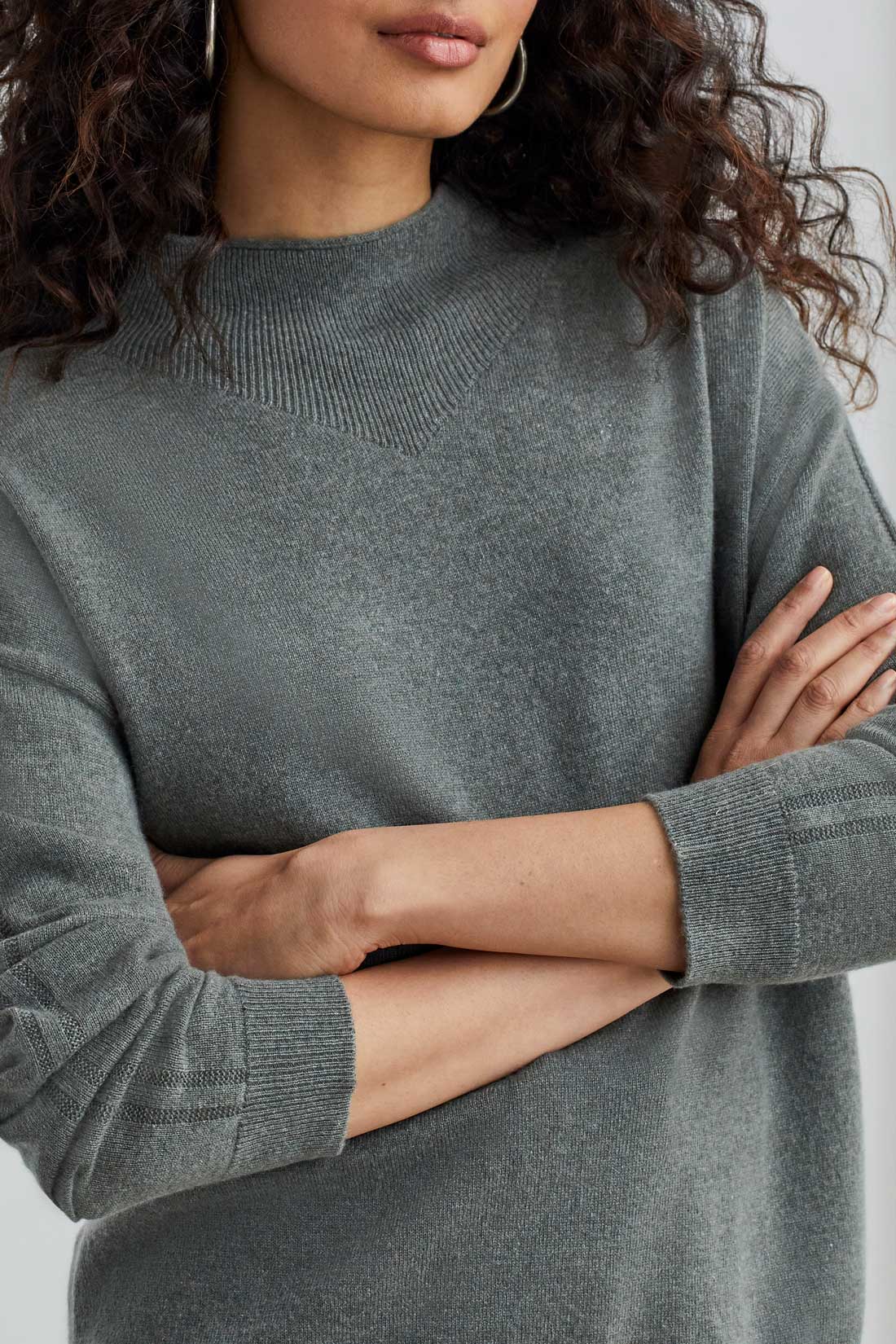 Tribal Cashmere Funnel Neck Sweater