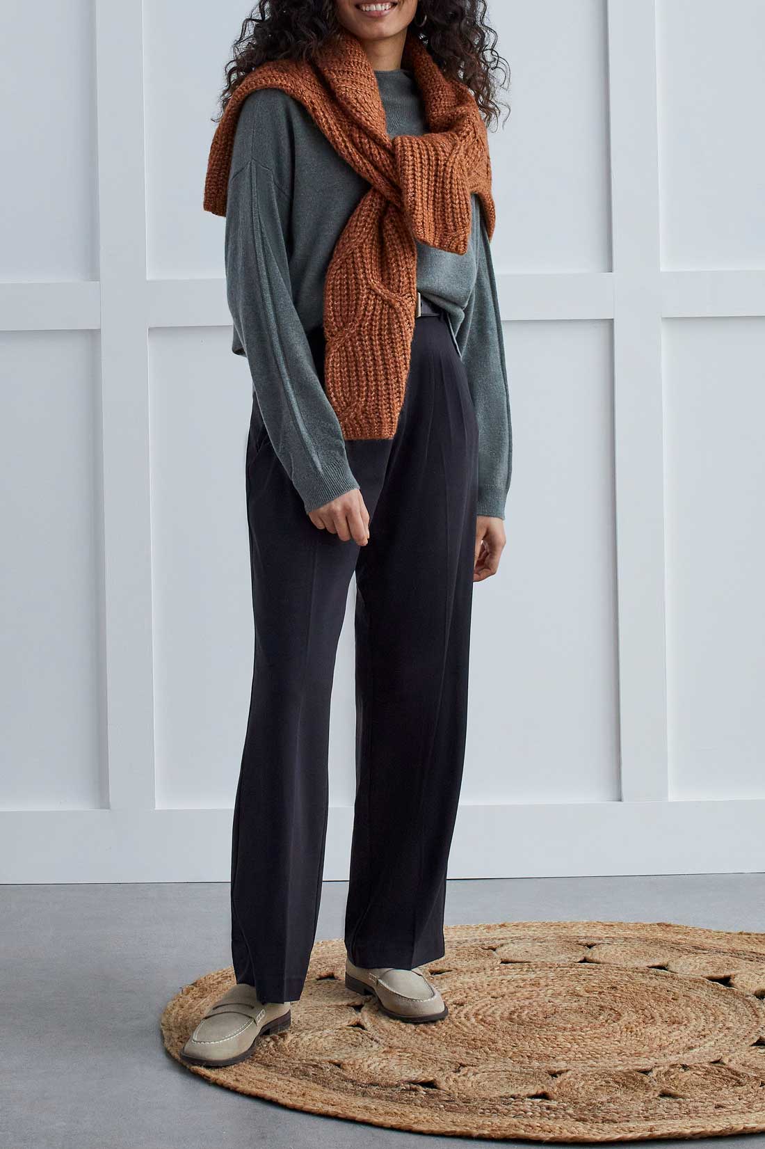 Tribal Cashmere Funnel Neck Sweater