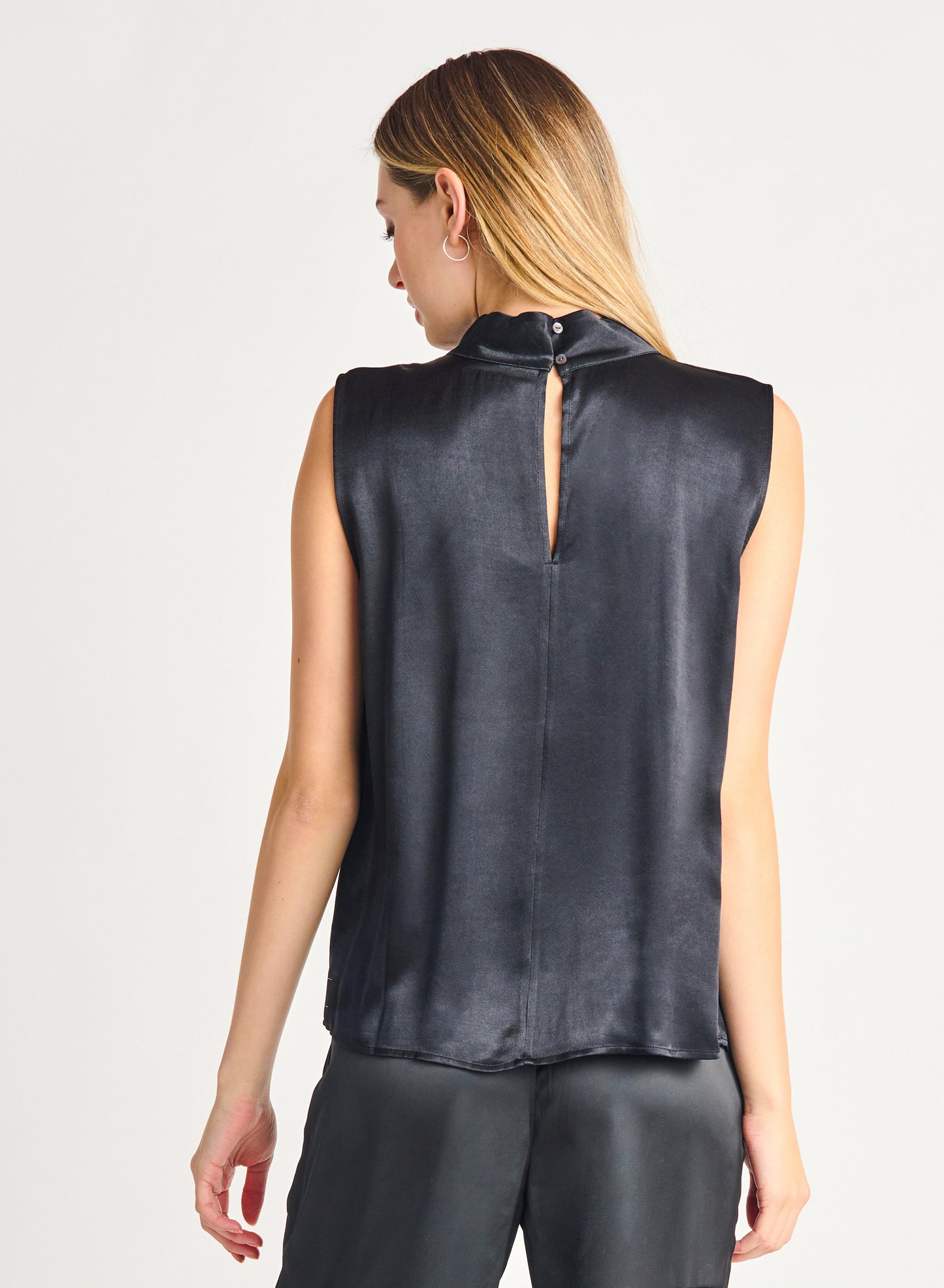 Dex Mockneck Satin Blouse