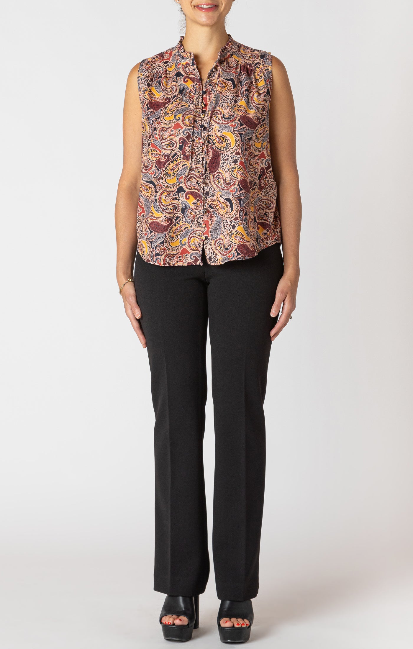 Dex Harvest Paisley Wrap Blouse