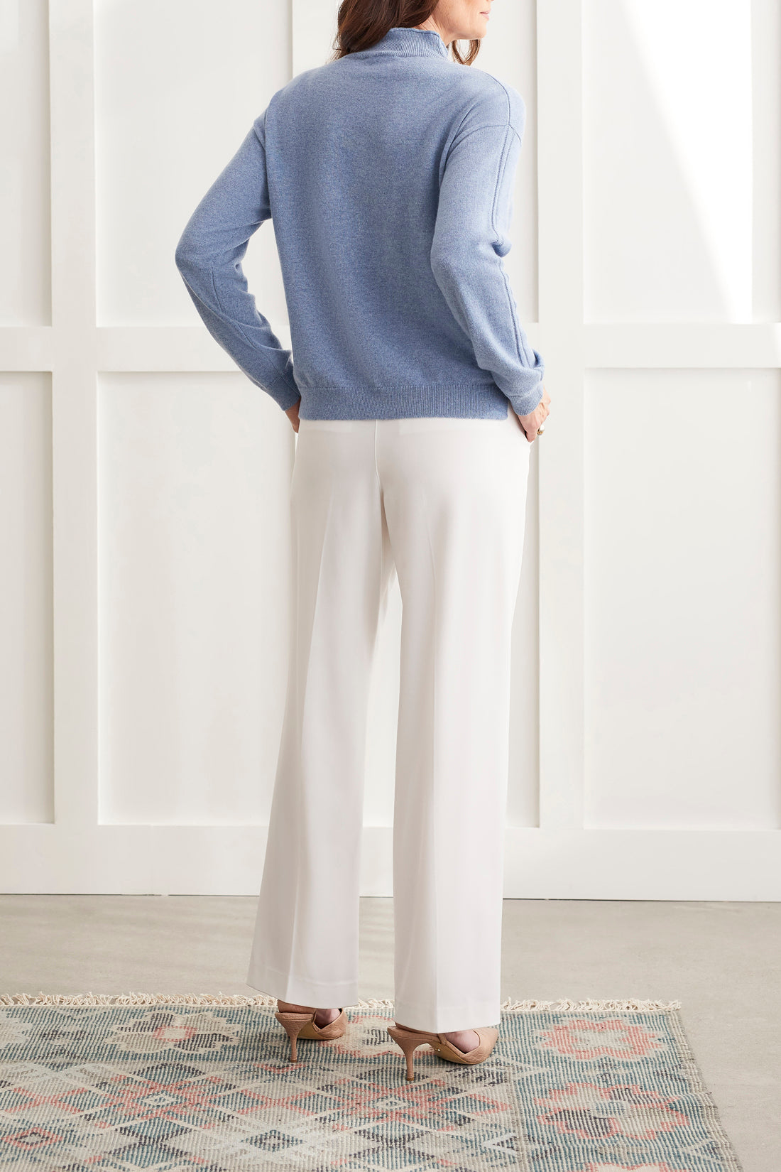 Tribal Cashmere Funnel Neck Sweater