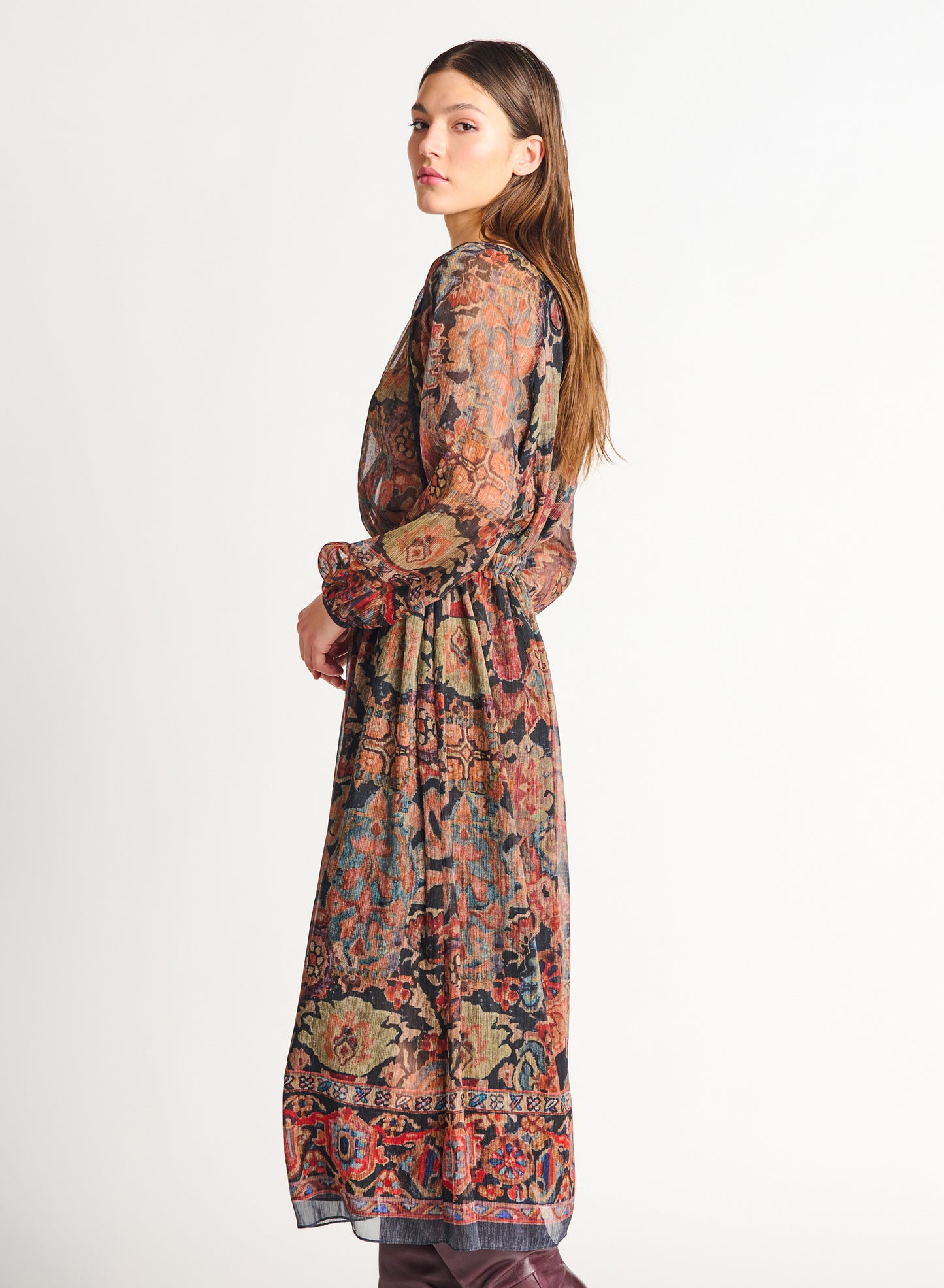 Dex Smocked Detail Midi Dress