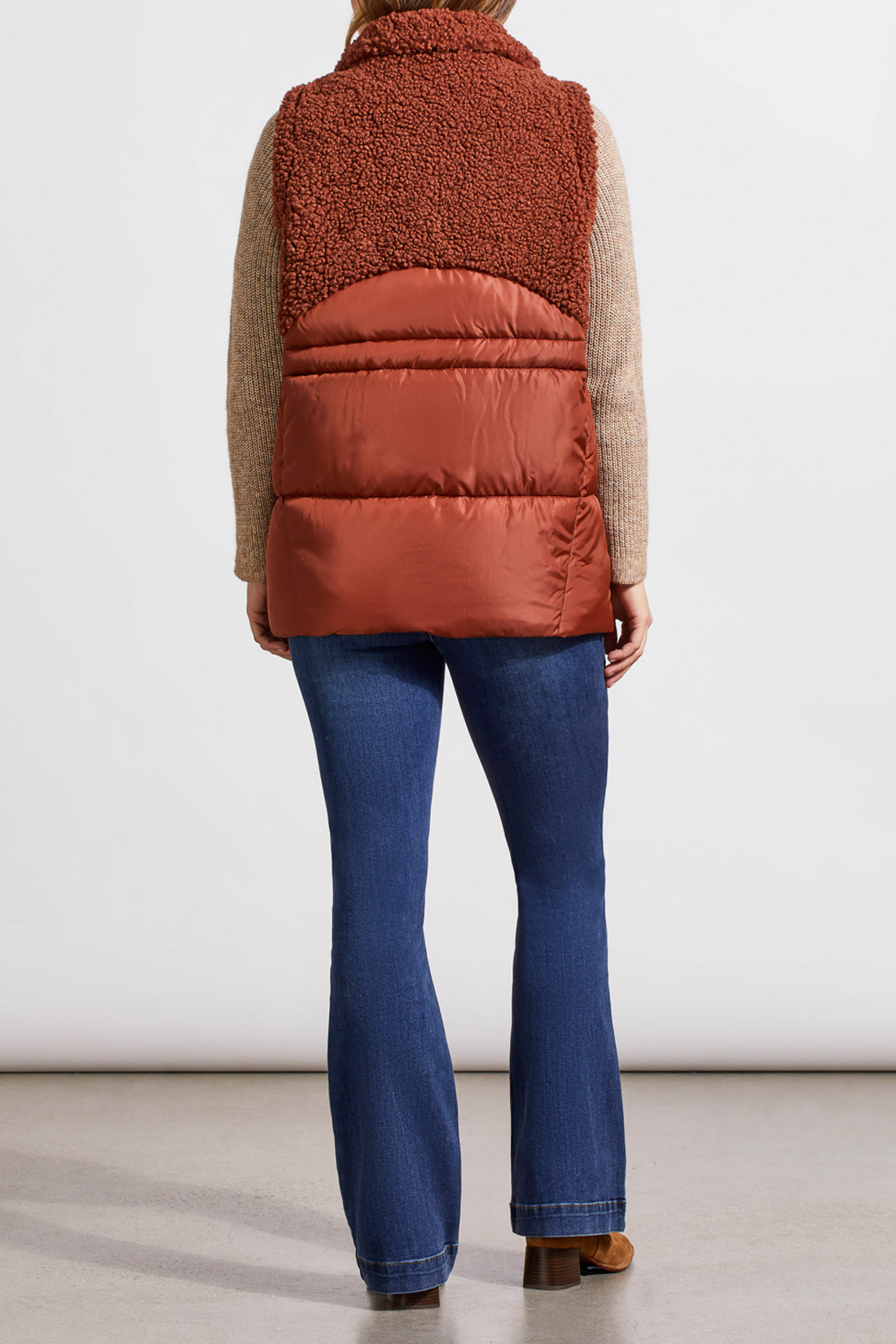 Tribal Sleeveless Sherpa Combo Nylon Vest