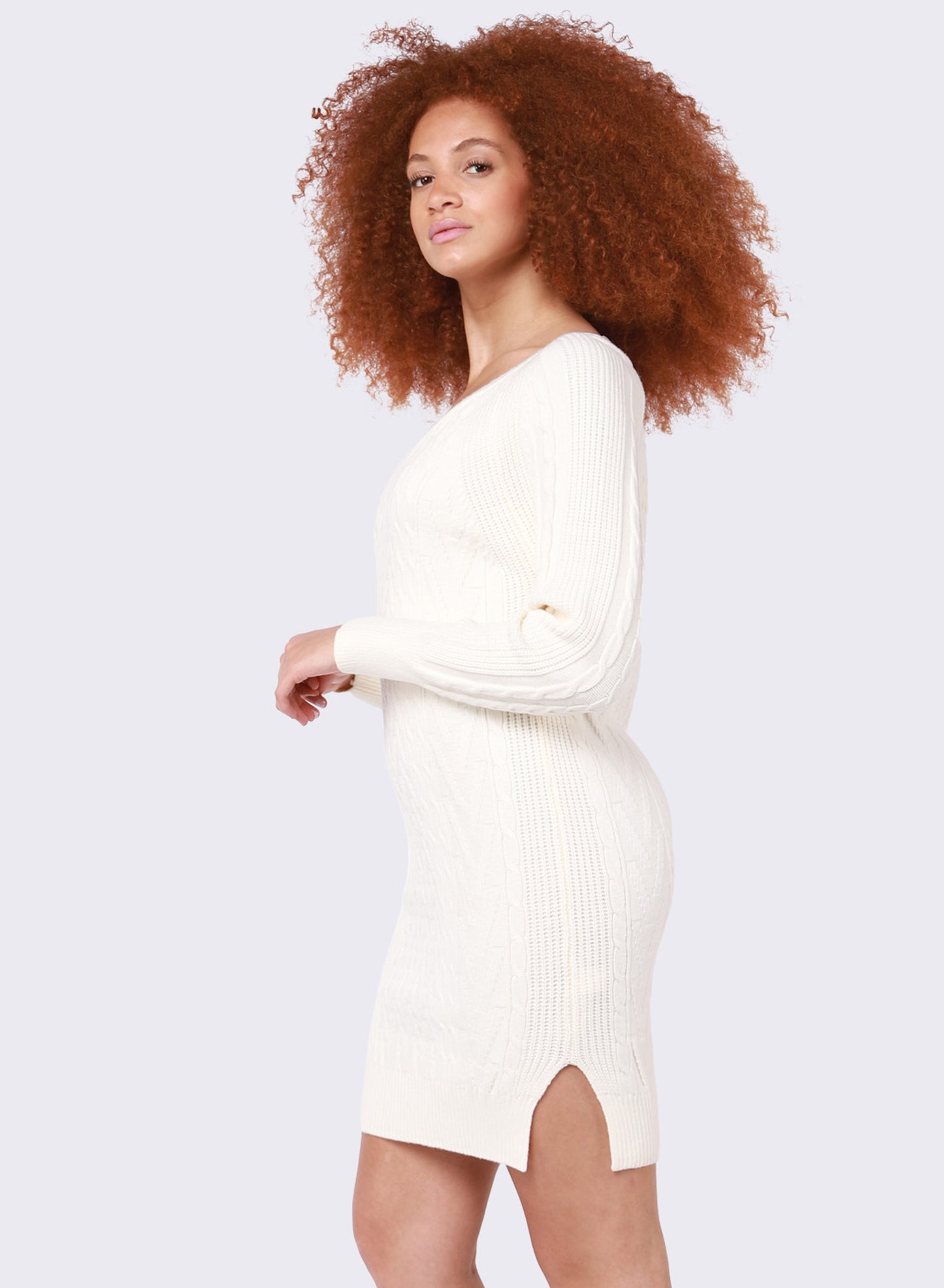 Dex Cable Knit Sweater Dress