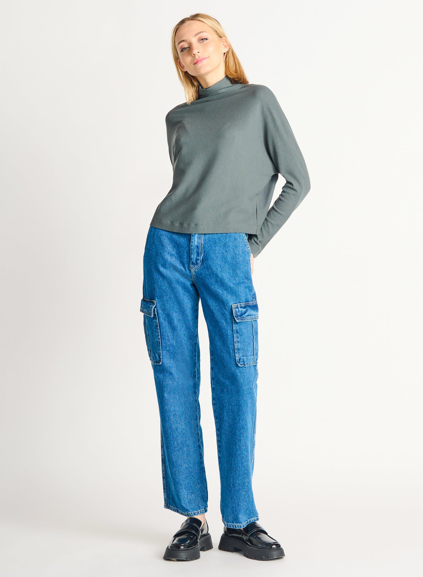 Dex Ribbed Mockneck Knit Top