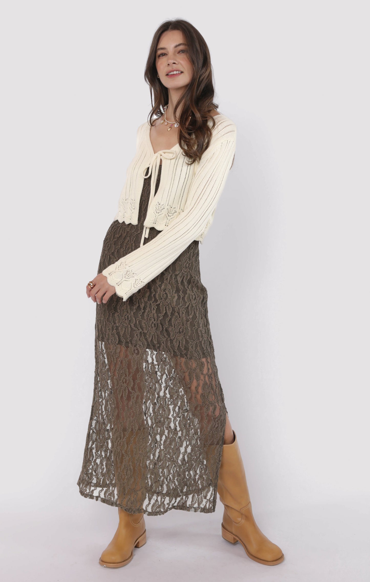 Sadie & Sage Chamomile Front Tie Cardigan