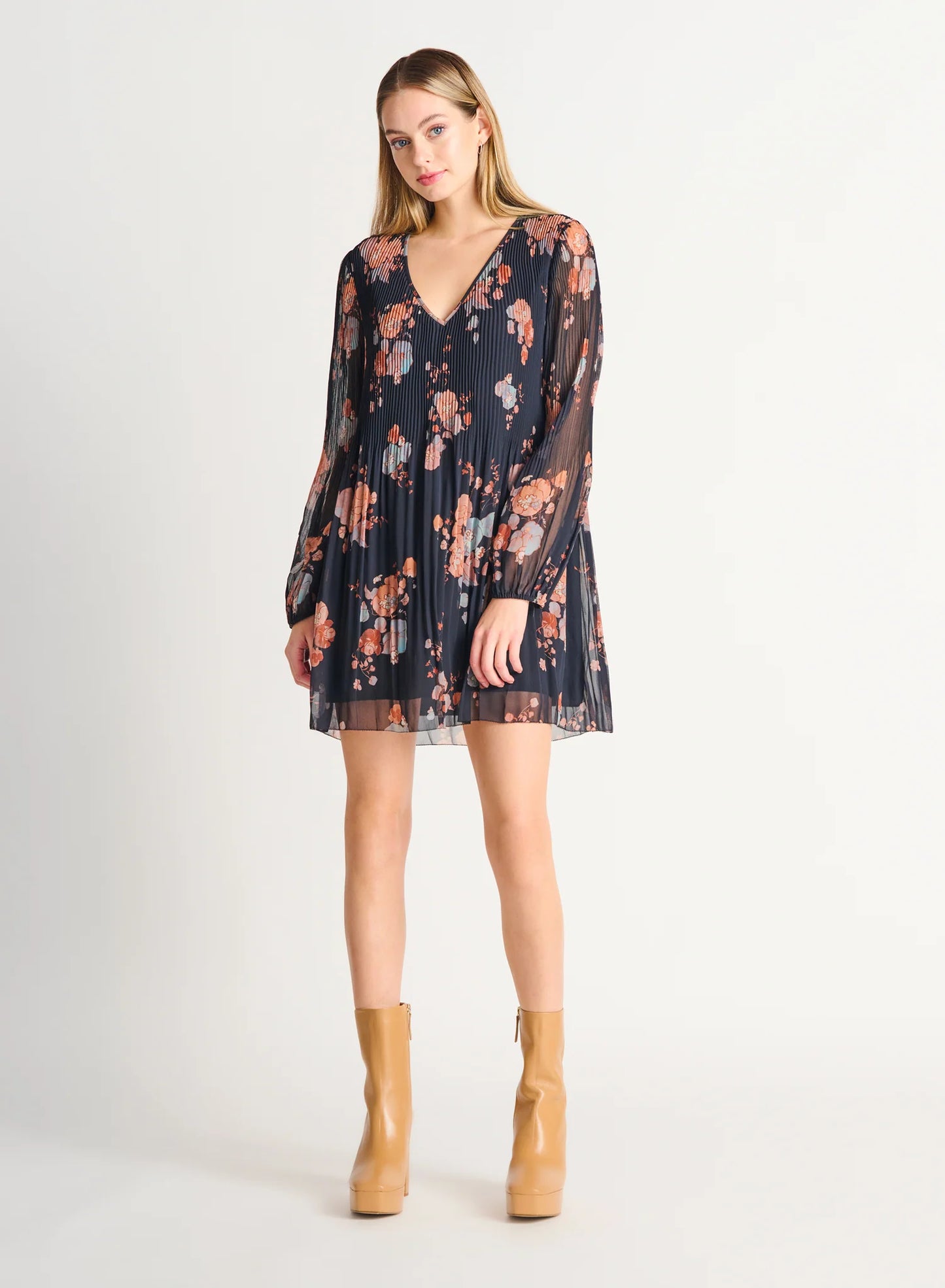 Dex Pleated A-Line Dress
