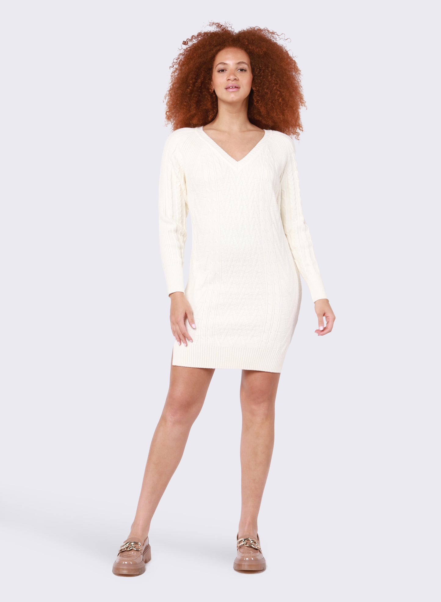 Dex Cable Knit Sweater Dress
