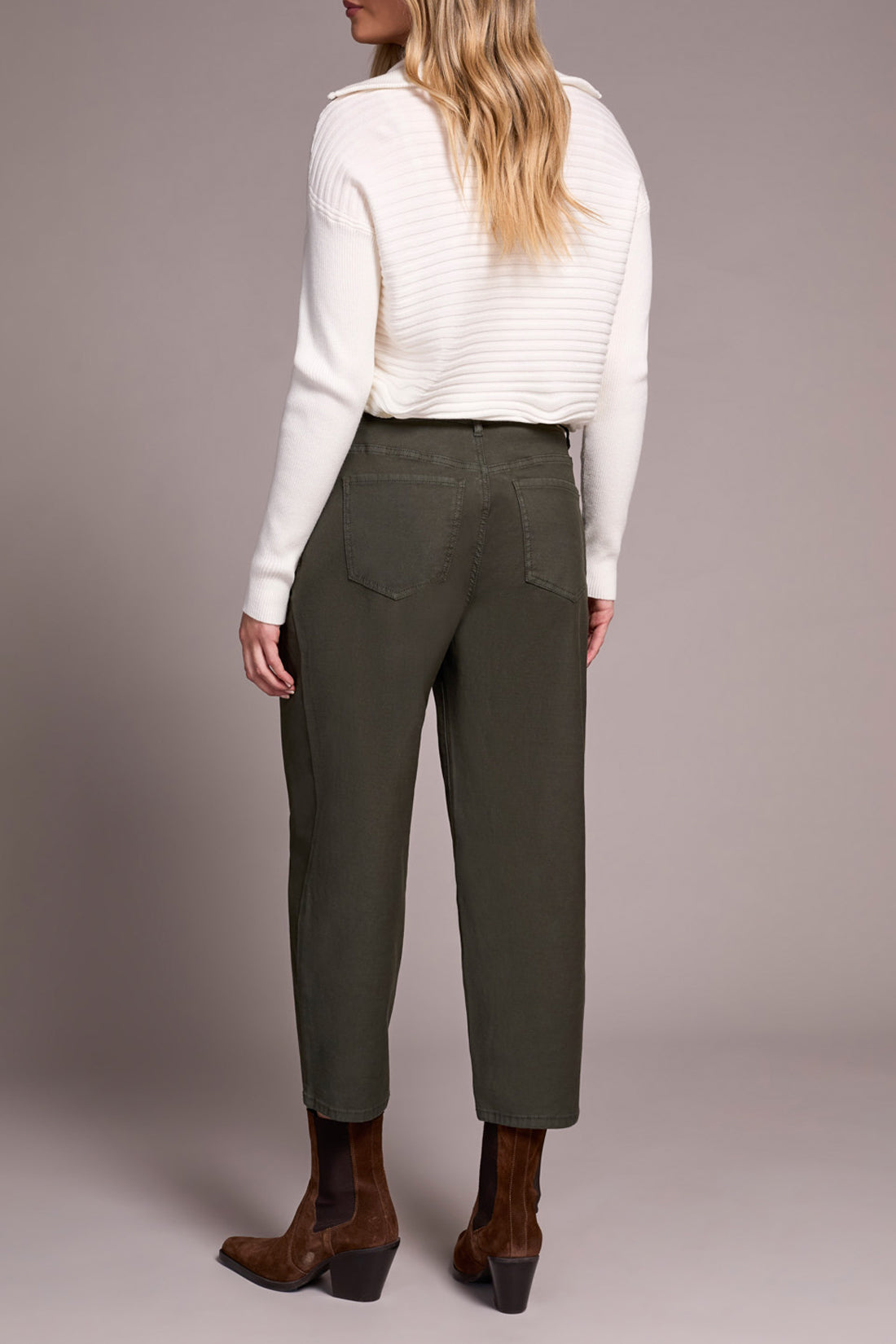Tribal Audrey Mid Rise Girlfriend Barrel Crop Jeans