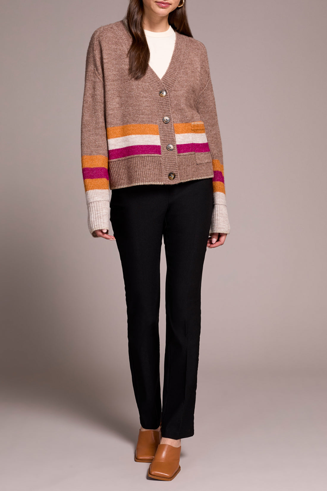 Tribal Cardigan Sweater With Pocket