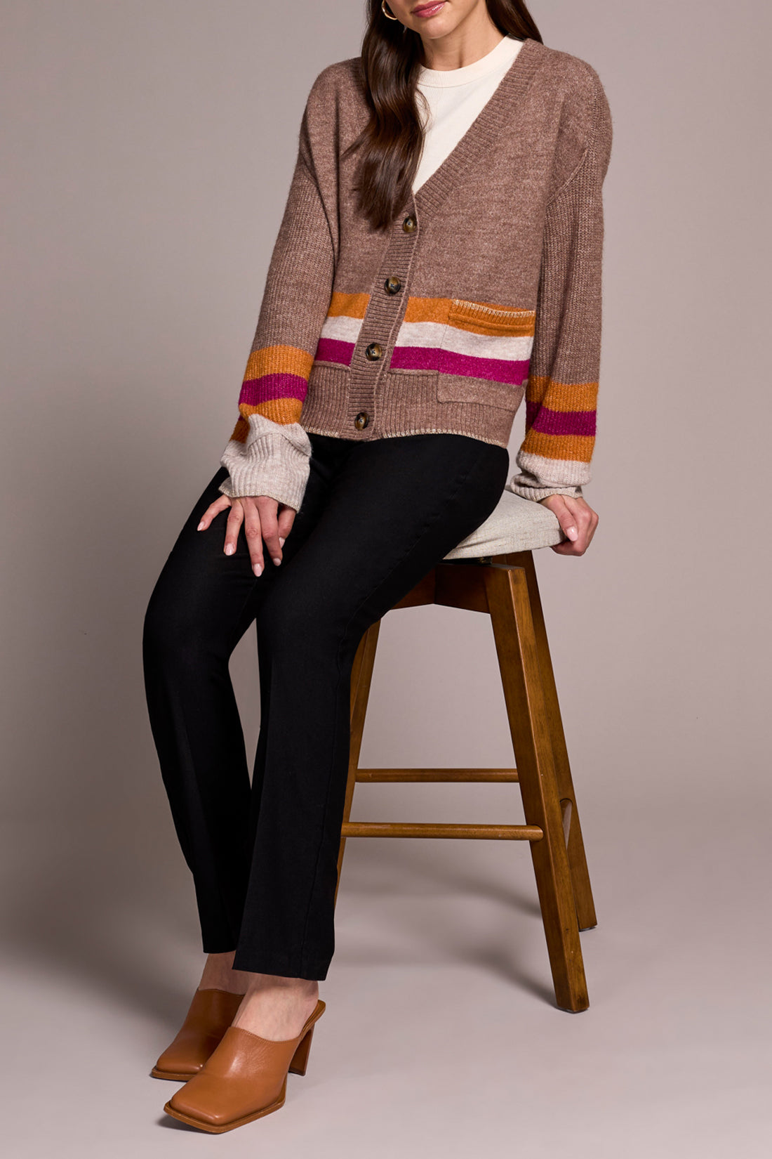 Tribal Cardigan Sweater With Pocket