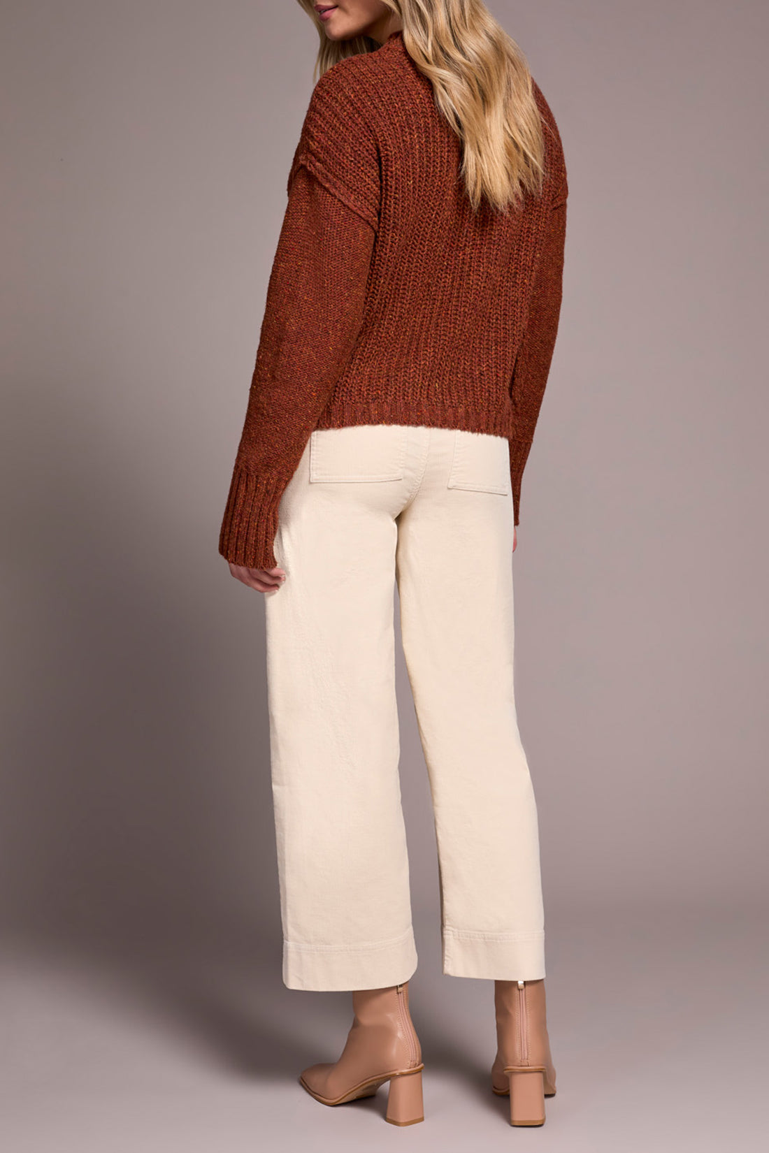 Tribal Crew Neck Sweater With Puff Sleeve