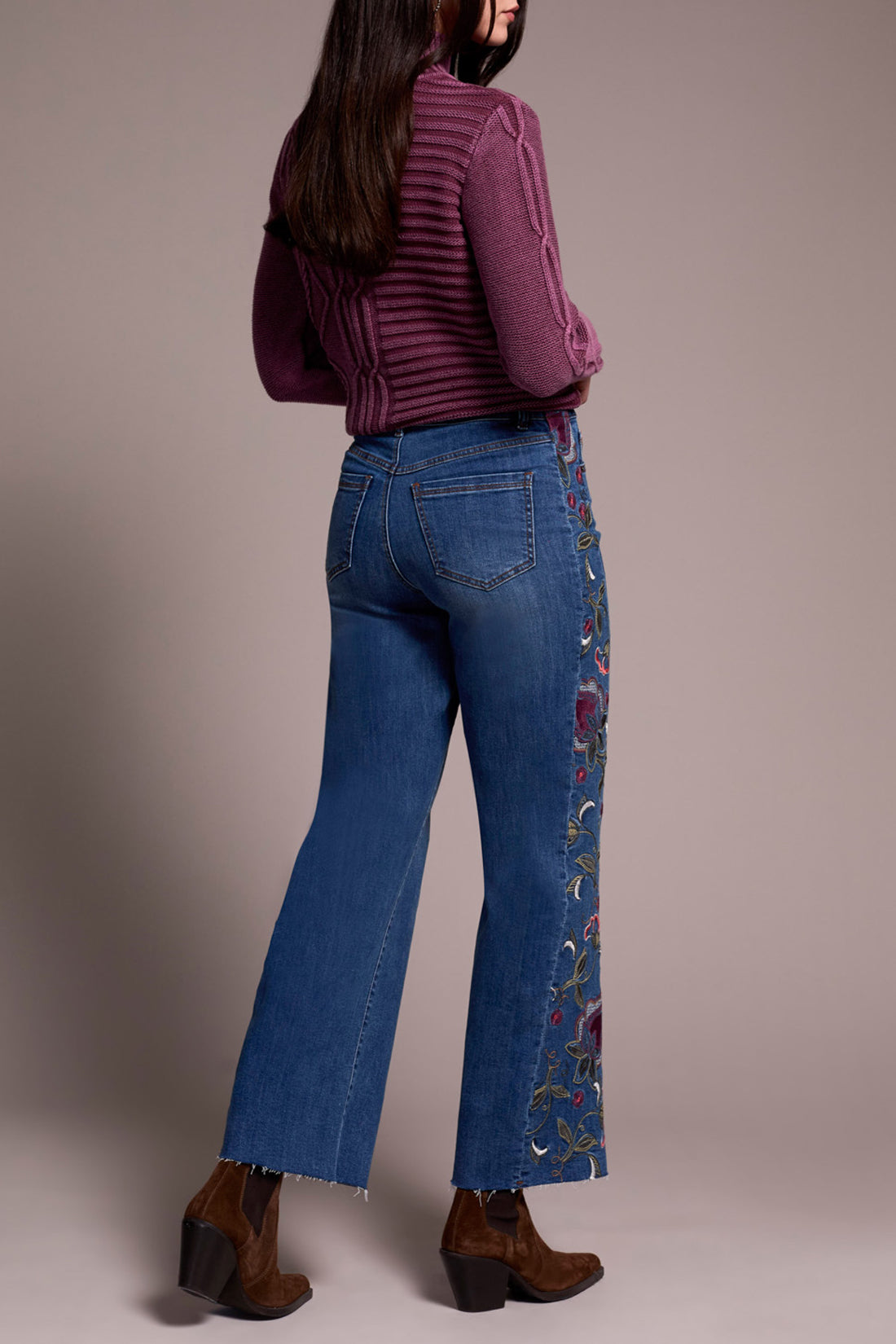 Tribal Brooke Hugging Jeans With Fancy Embroidery
