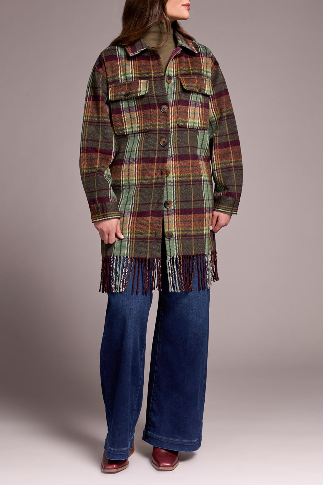 Tribal Jacket With Fringe Hem