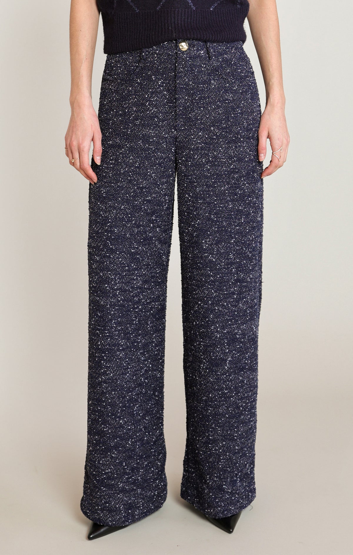 Black Tape Boucle Pant