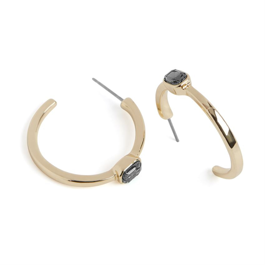 Baguette Stone Set Hoop Earring