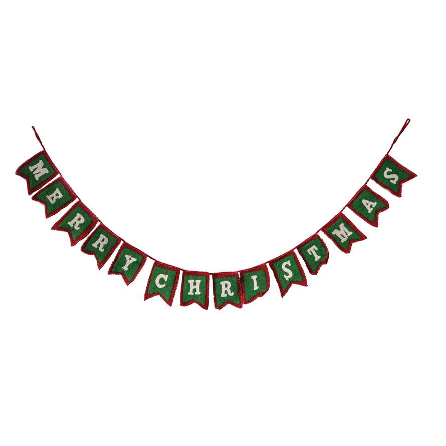 Merry Christmas Wool Felt Garland