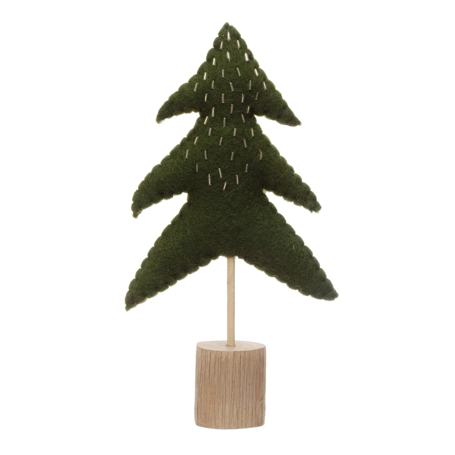Wool Felt Tree with Embroidery