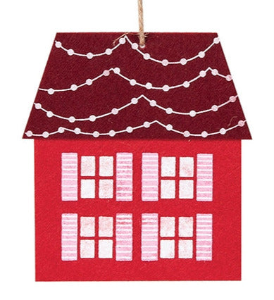 Christmas House Ornament Red