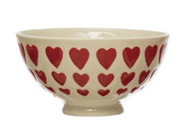Hand-Painted Stoneware Latte Bowl