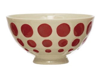 Hand-Painted Stoneware Latte Bowl