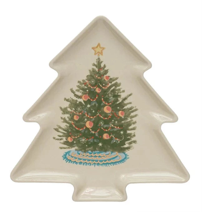 Stoneware Tree Shaped Plate