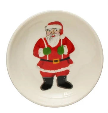 4" Round Stoneware Christmas Plate