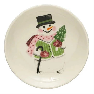 4" Round Stoneware Christmas Plate