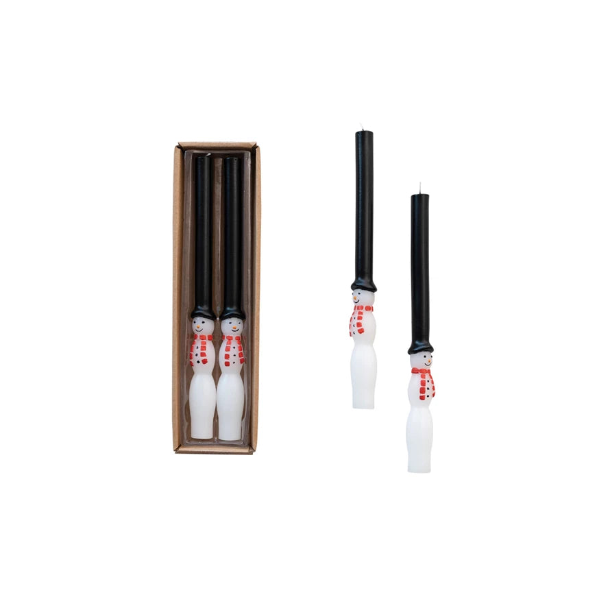 Snowman Taper Candles