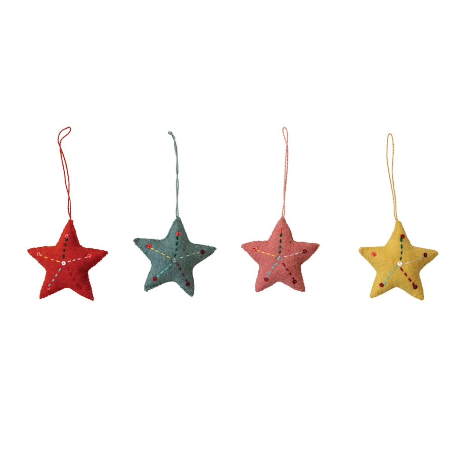 Handmade Wool Felt Star Ornament